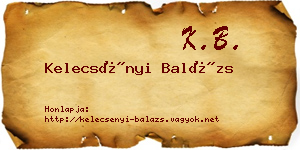 Kelecsényi Balázs névjegykártya