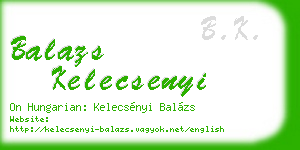 balazs kelecsenyi business card